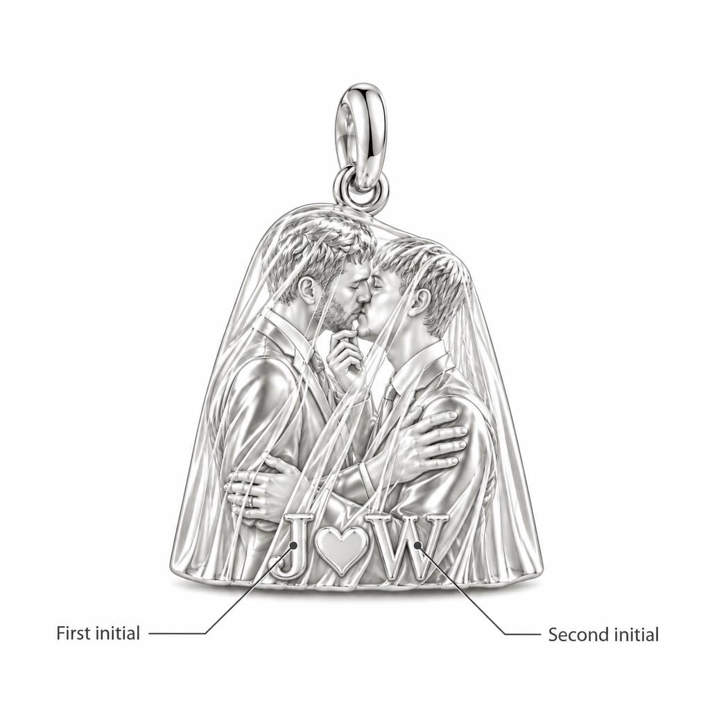 Groom's First Kiss Charm Bracelet – Personalized Couple Gift – personalization guide