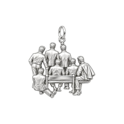 Groomsmen Brotherhood Charm Bracelet – Personalized Groom Gift – back of the charm, engraving area