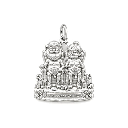 Grow Old Together Couple Charm and Polyester Cord Bracelet Set