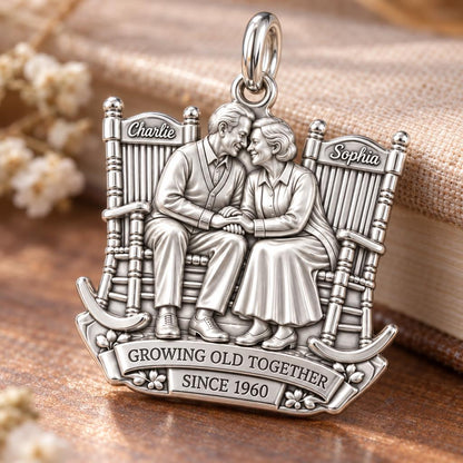 Growing Old Together Charm and Polyester Cord Bracelet Set