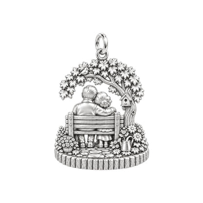 Growing Old Together Charm Bracelet – Personalized Couple Gift – back of the charm, engraving area