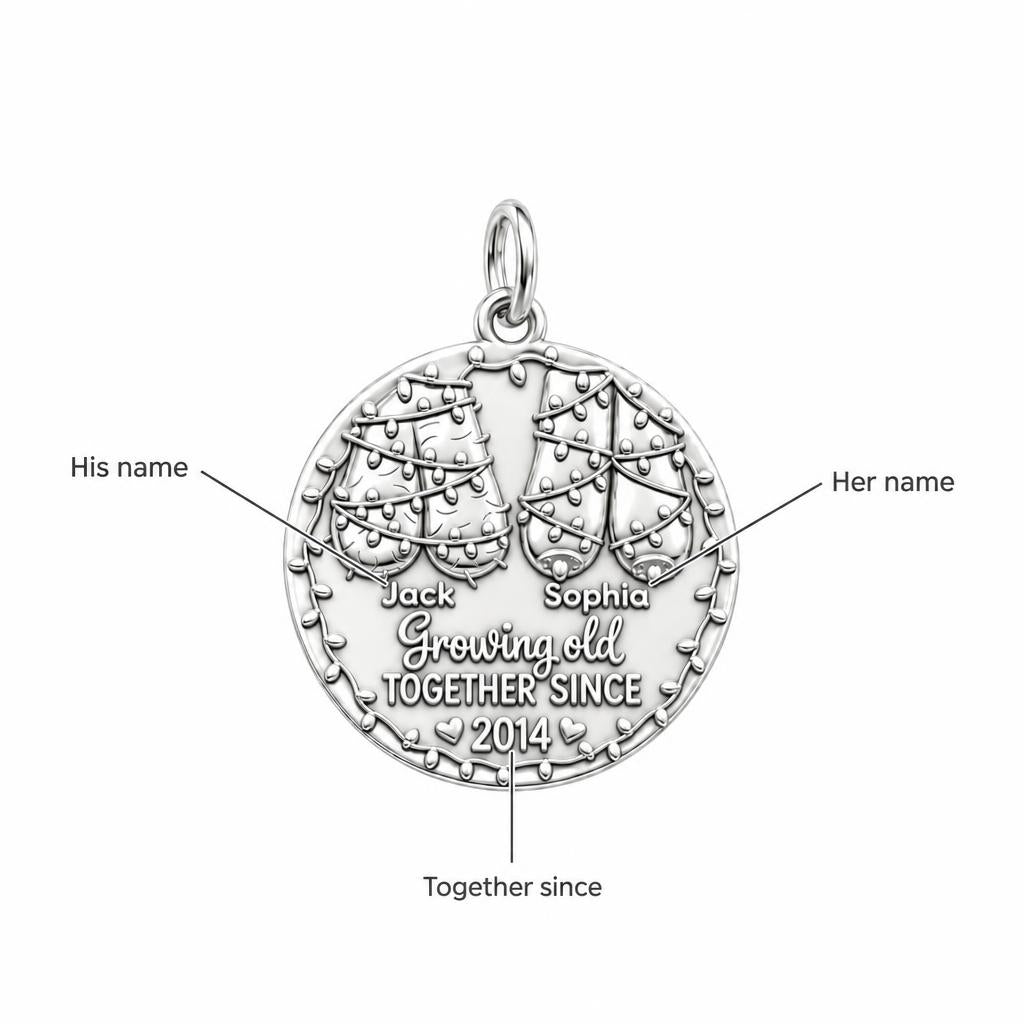 Growing Old Together Charm Bracelet – Personalized Couple Gift – personalization guide