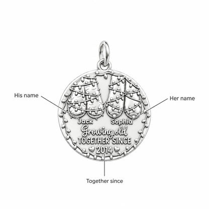 Growing Old Together Charm Bracelet – Personalized Couple Gift – personalization guide