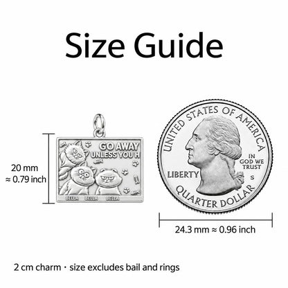 Grumpy Cat Family Charm Bracelet – Personalized Cat Mom Gift – size guide, 3 cm charm next to a quarter