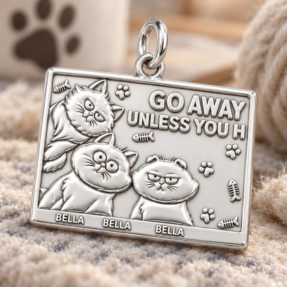 Grumpy Cat Family Charm Bracelet – Personalized Cat Mom Gift – macro detail of the charm