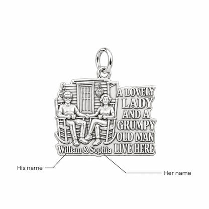 Grumpy Old Man Porch Charm Bracelet – Personalized Couple Gift – personalization guide