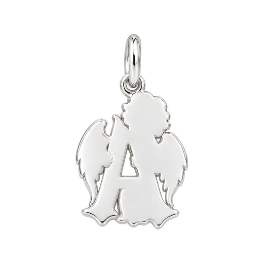 Guardian Angel Initial Charm Bracelet – Personalized Mom Gift – back of the charm, engraving area