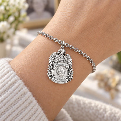 Guardian Angel Memorial Charm Bracelet Set – worn / in use