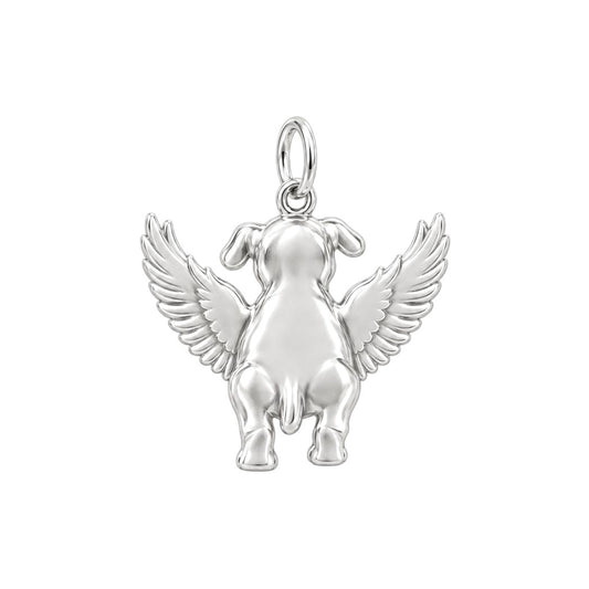 Guardian Angel Pup Charm Bracelet – Personalized Dog Mom Gift – back of the charm, engraving area