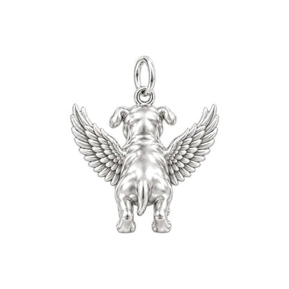 Guardian Angel Pup Charm Bracelet Set – back of the charm, engraving area