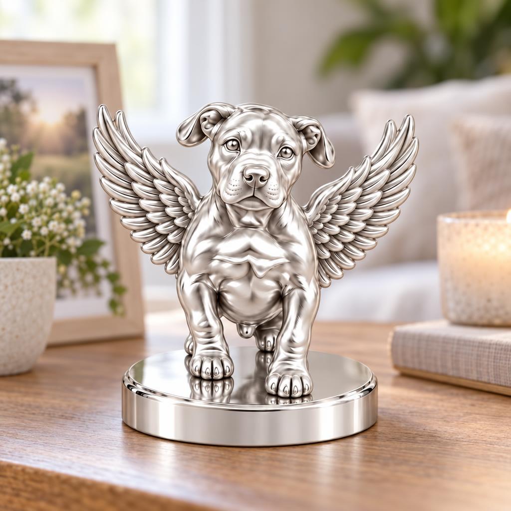 Guardian Angel Pup Keepsake Plaque – worn / in use