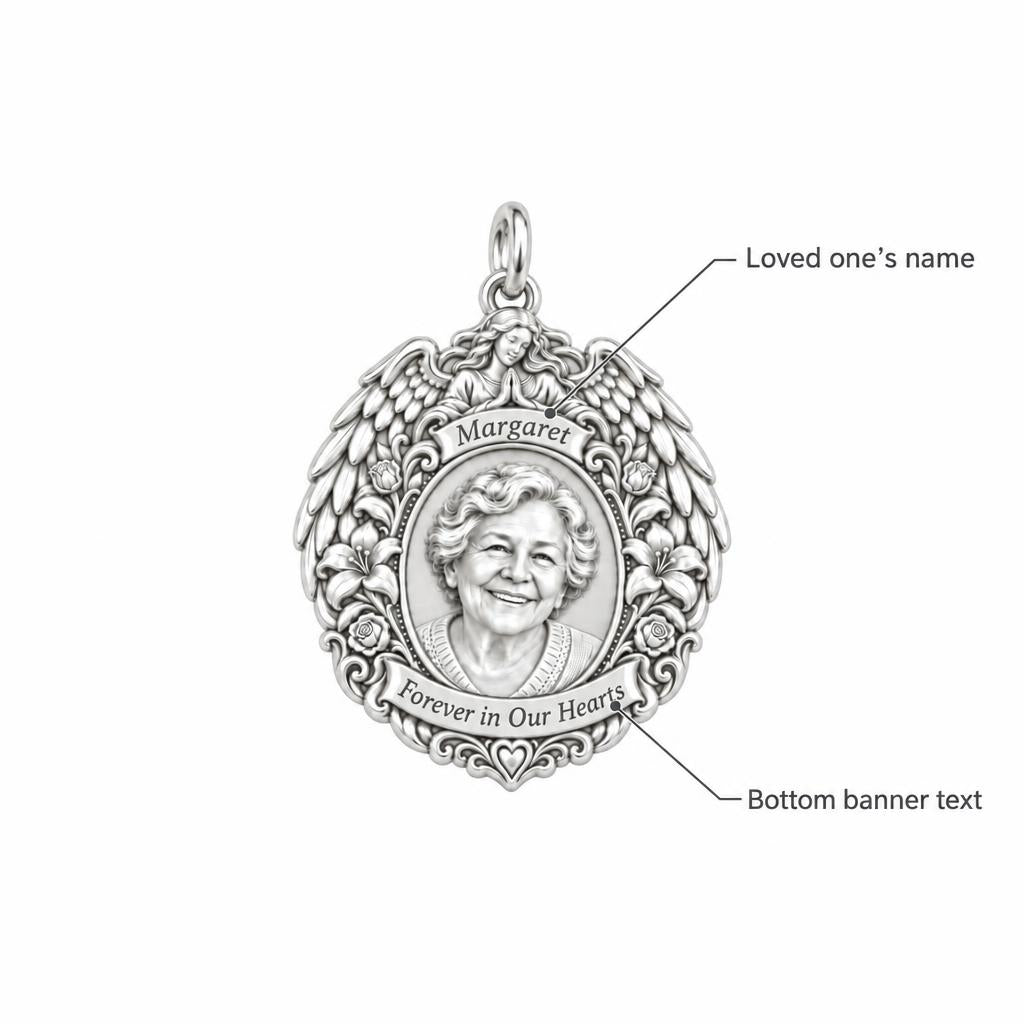 Guardian Angel Wings Charm Bracelet – Personalized Memorial Gift – personalization guide