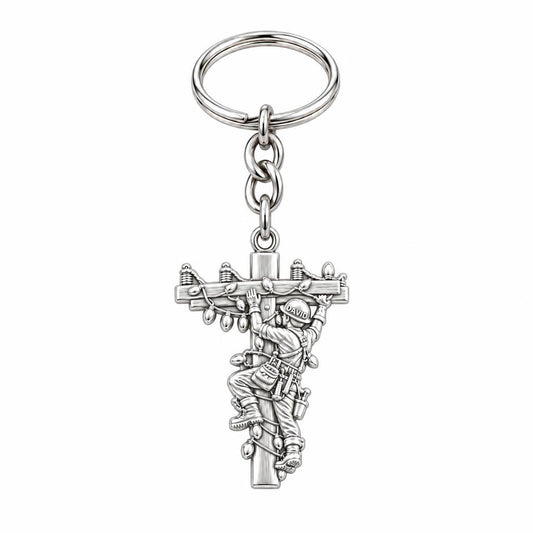 Guardian Lineman Light Charm Keychain – silver, front view