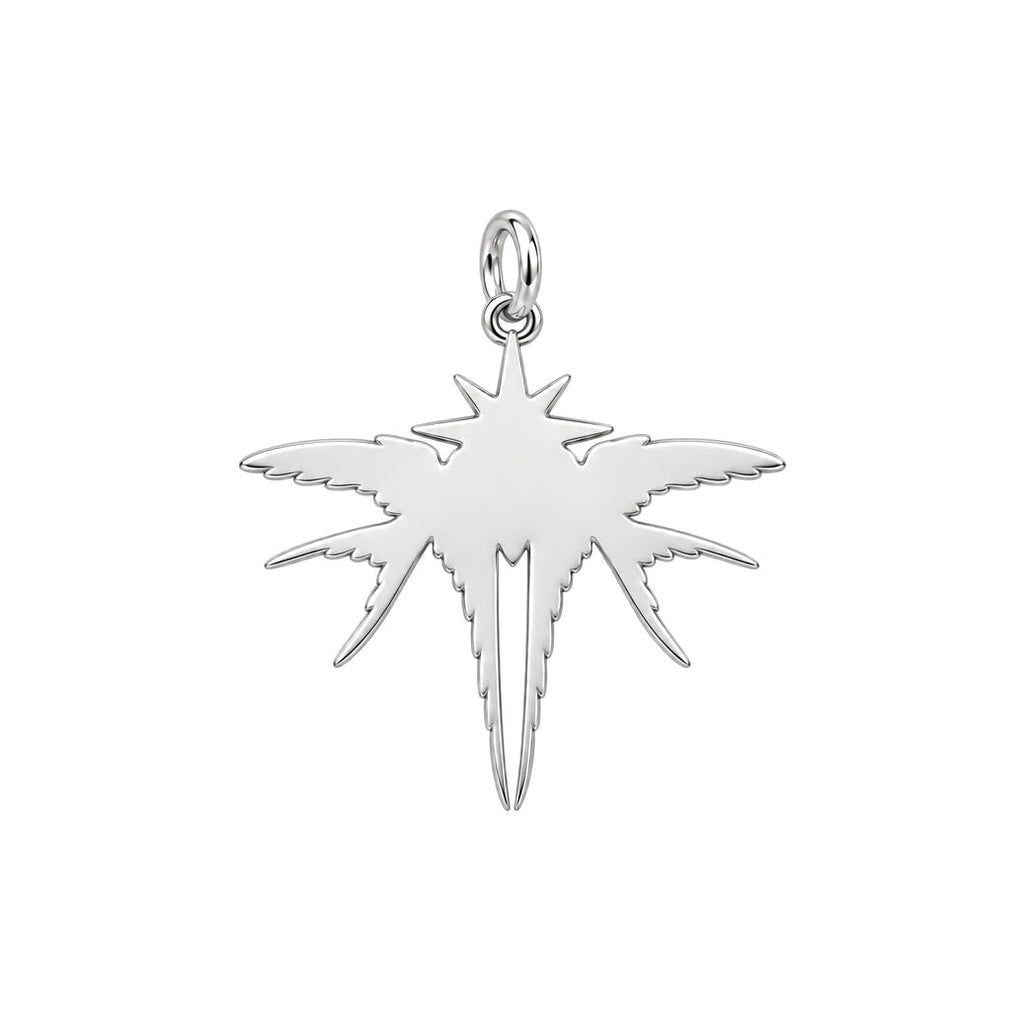Guiding North Star Swallows Charm Bracelet – Personalized Couple Gift – back of the charm, engraving area