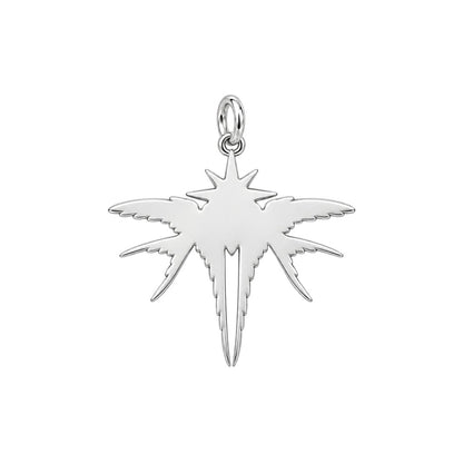 Guiding North Star Swallows Charm Bracelet – Personalized Couple Gift – back of the charm, engraving area