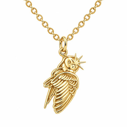 Guiding Star Angel Wing Charm Necklace Set – 18K gold, front view