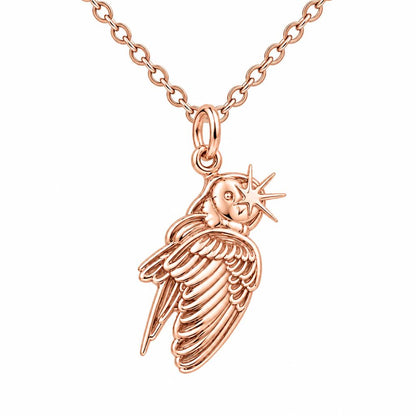 Guiding Star Angel Wing Charm Necklace Set – rose gold, front view