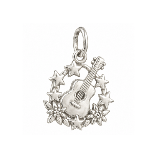 Guitar and Seven Stars Charm — Silver — 50-works-silver-20260916-143