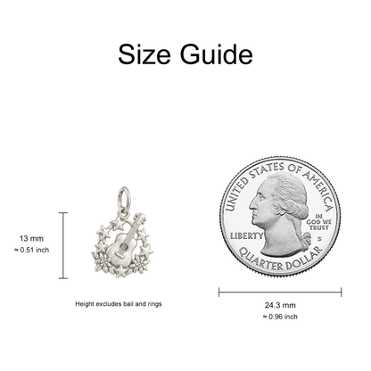 Guitar and Seven Stars Charm — Size Guide — 13 mm body excluding bail and rings — 50-works-silver-20260916-143