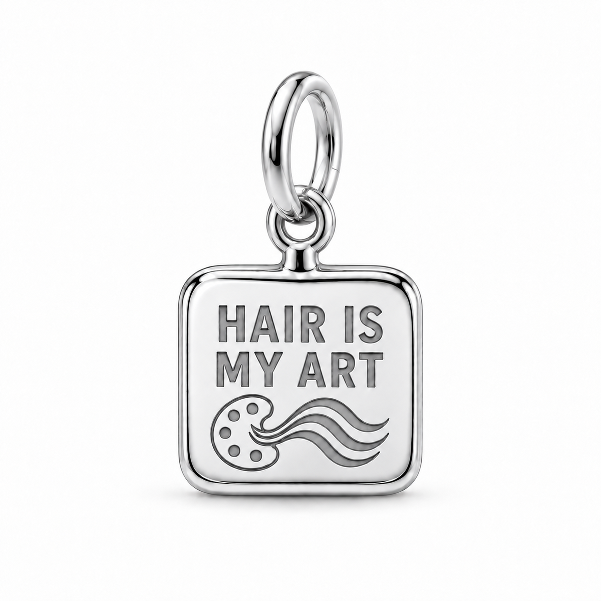 Hair Is My Art Dangle Charm | Silver | sha256:f1e518e30041f45de3c5d5b97b935f0482a2b328780a0361815186083bf72329