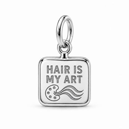 Hair Is My Art Dangle Charm | Silver | sha256:f1e518e30041f45de3c5d5b97b935f0482a2b328780a0361815186083bf72329