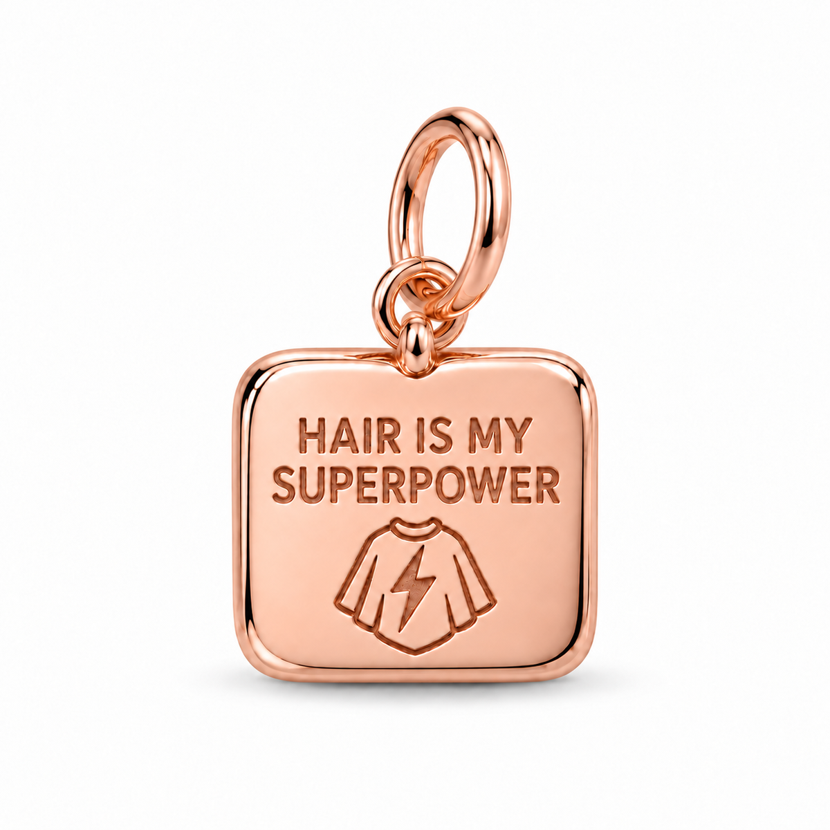 Hair Is My Superpower Dangle Charm | Rose Gold | sha256:321a6239ac3a7207e3a443c25e34ae223a9131218ce6520e7ce67415ee2db414