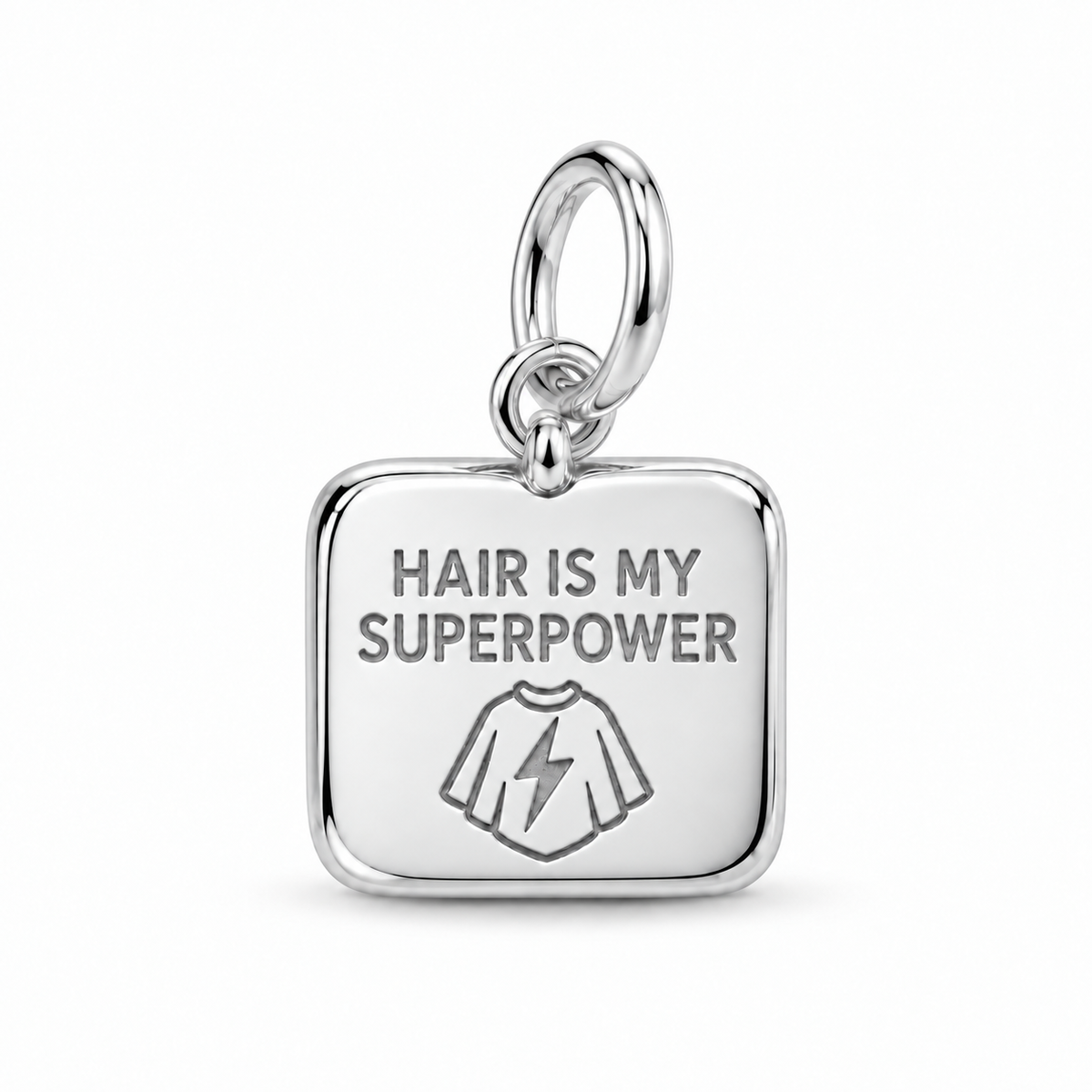 Hair Is My Superpower Dangle Charm | Silver | sha256:d97f8360dd515bd4a099f058829927c904f6b209853995dc59357bf554ad1165