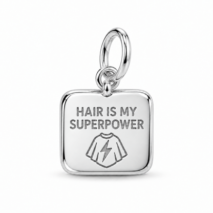 Hair Is My Superpower Dangle Charm | Silver | sha256:d97f8360dd515bd4a099f058829927c904f6b209853995dc59357bf554ad1165