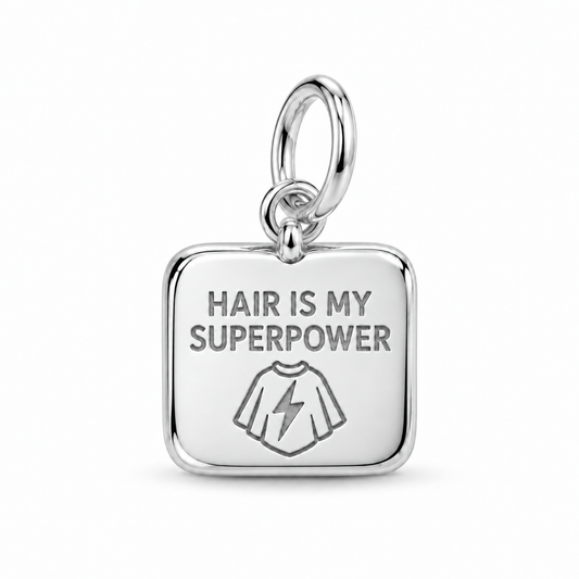 Hair Is My Superpower Dangle Charm | Silver | sha256:d97f8360dd515bd4a099f058829927c904f6b209853995dc59357bf554ad1165