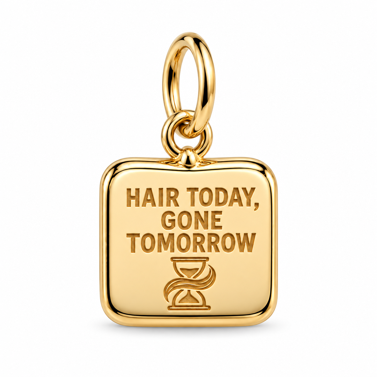 Hair Today, Gone Tomorrow Dangle Charm | Gold | sha256:888535eb09490c106481ad0af37da10caa4e588b48c6c6e0bf2330a2a39d3a93