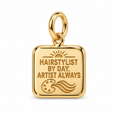 Hairstylist by Day, Artist Always Dangle Charm | Gold | sha256:d2b1702b8c9eeeb3df8a4990ce97ffaf83b779f22a3ec2f1359fc419ab4903a1