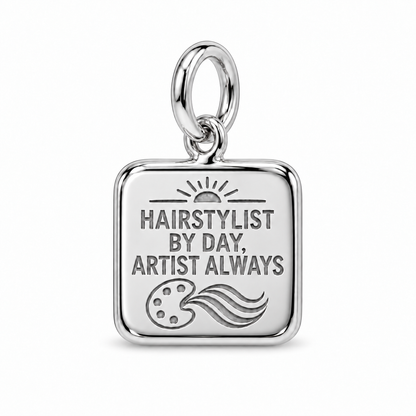 Hairstylist by Day, Artist Always Dangle Charm | Silver | sha256:3632a528ceb0b45da763554b9c9a53de0a8281c9d7a4f70cbd7e48df5188e353