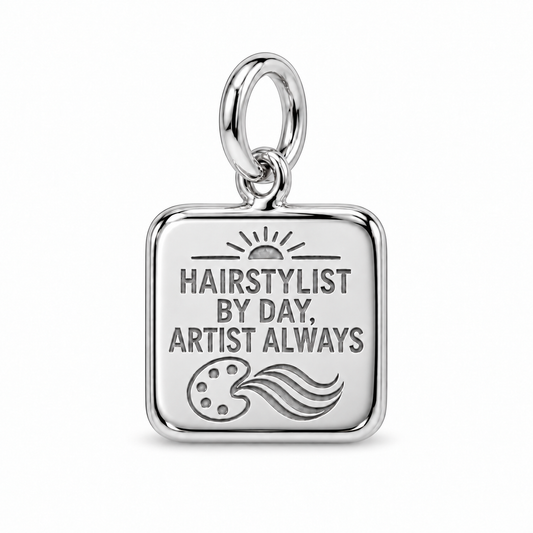 Hairstylist by Day, Artist Always Dangle Charm | Silver | sha256:3632a528ceb0b45da763554b9c9a53de0a8281c9d7a4f70cbd7e48df5188e353