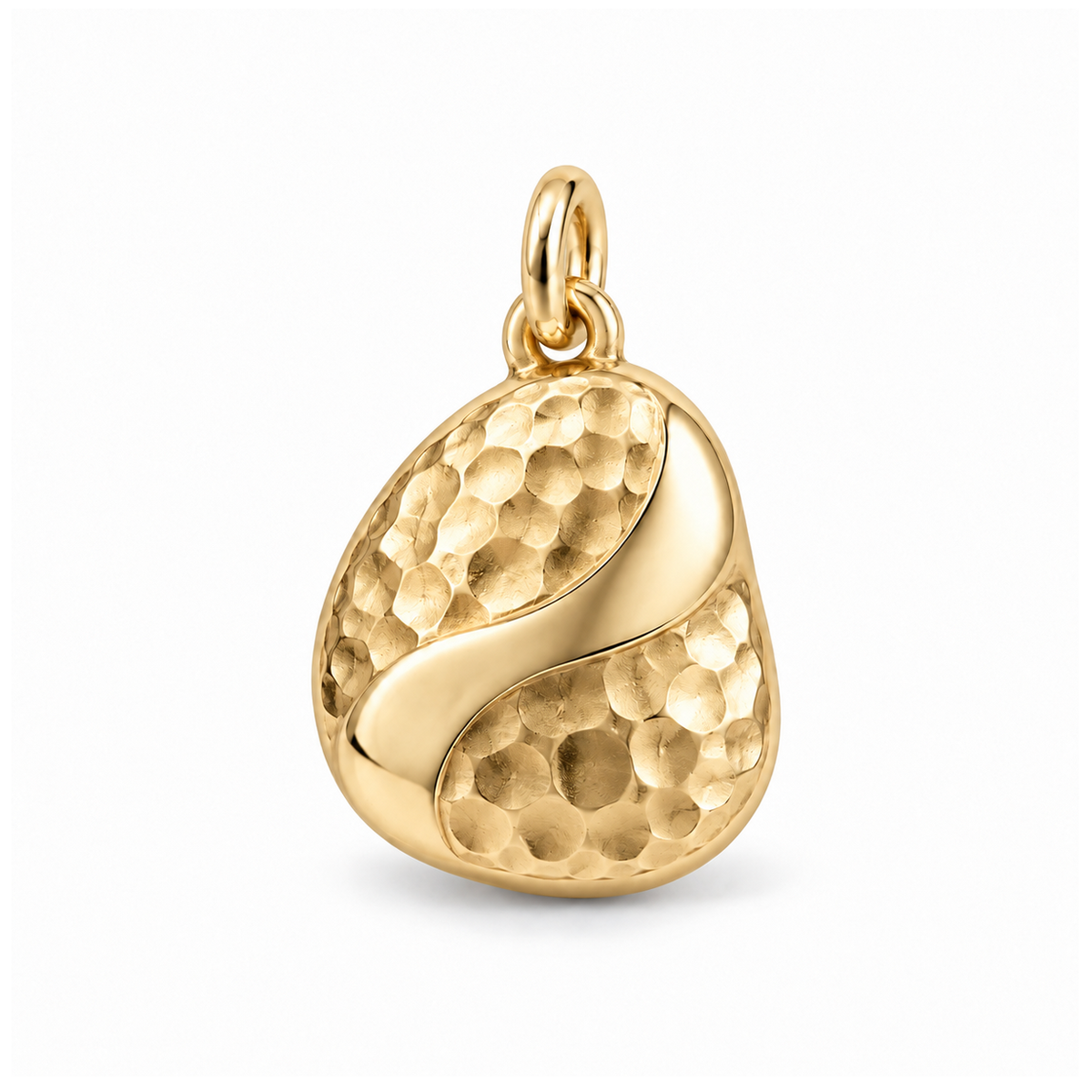 Hammered Pebble Charm — Gold | charm-topics-remaining-444-2026-09-14 | topic-421