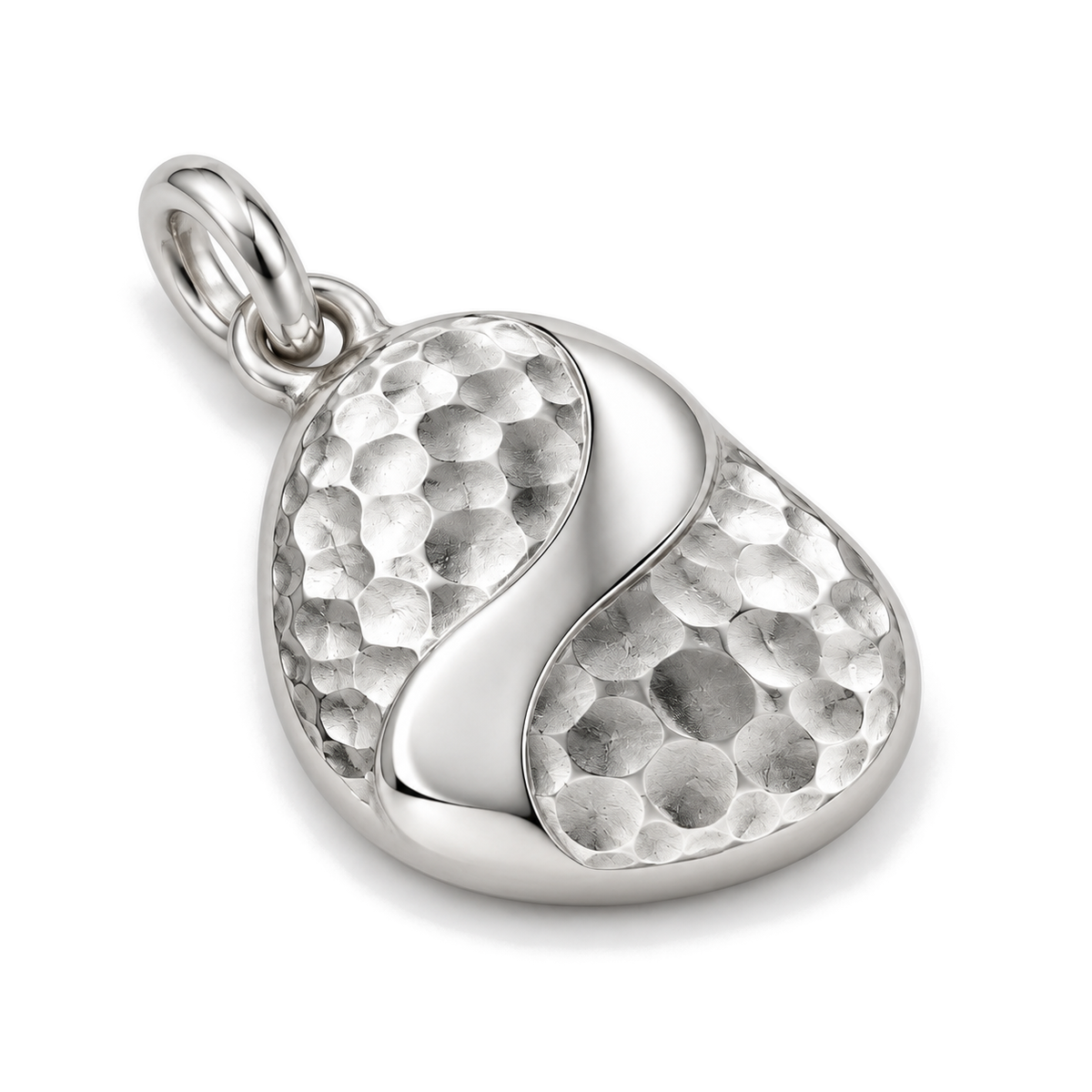 Hammered Pebble Charm — Silver Super Macro | charm-topics-remaining-444-2026-09-14 | topic-421