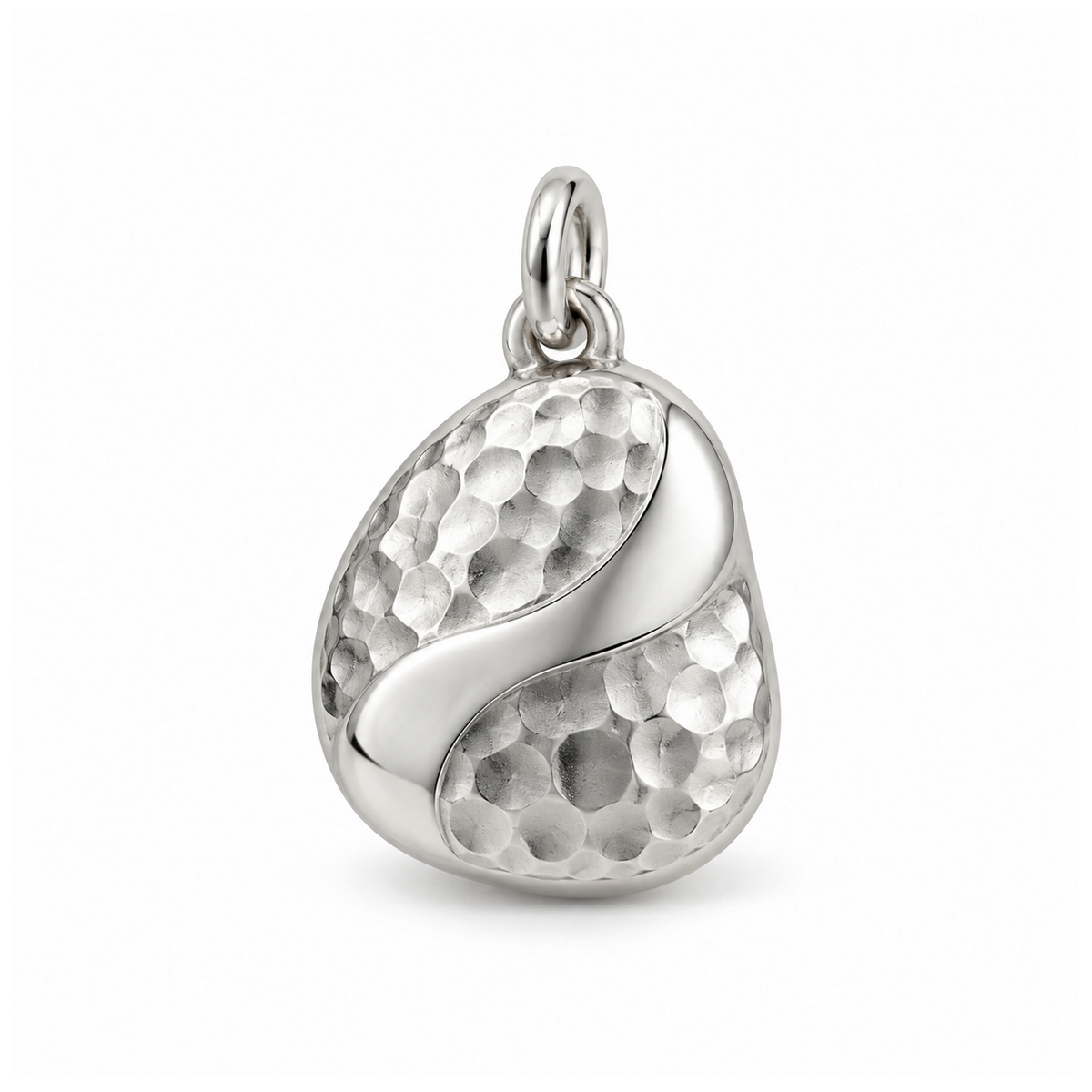 Hammered Pebble Charm — Silver | charm-topics-remaining-444-2026-09-14 | topic-421
