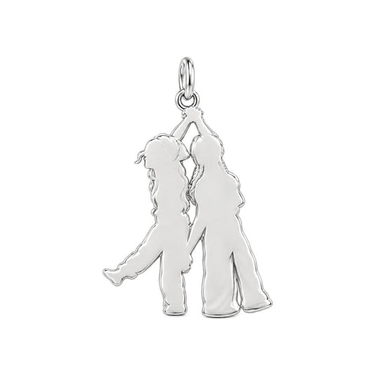 Hand in Hand Friendship Charm Bracelet – Personalized Bestie Gift – back of the charm, engraving area