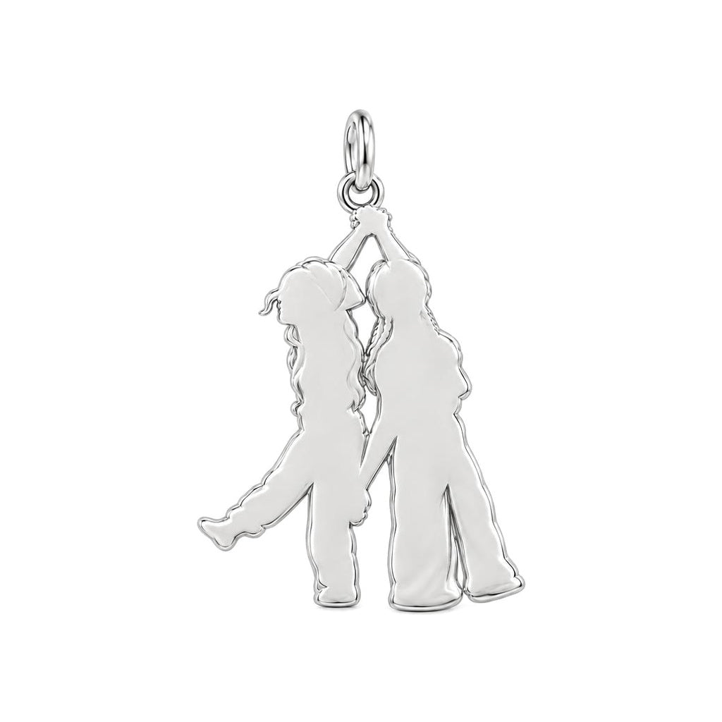 Hand in Hand Friendship Charm Necklace Set – back of the charm, engraving area
