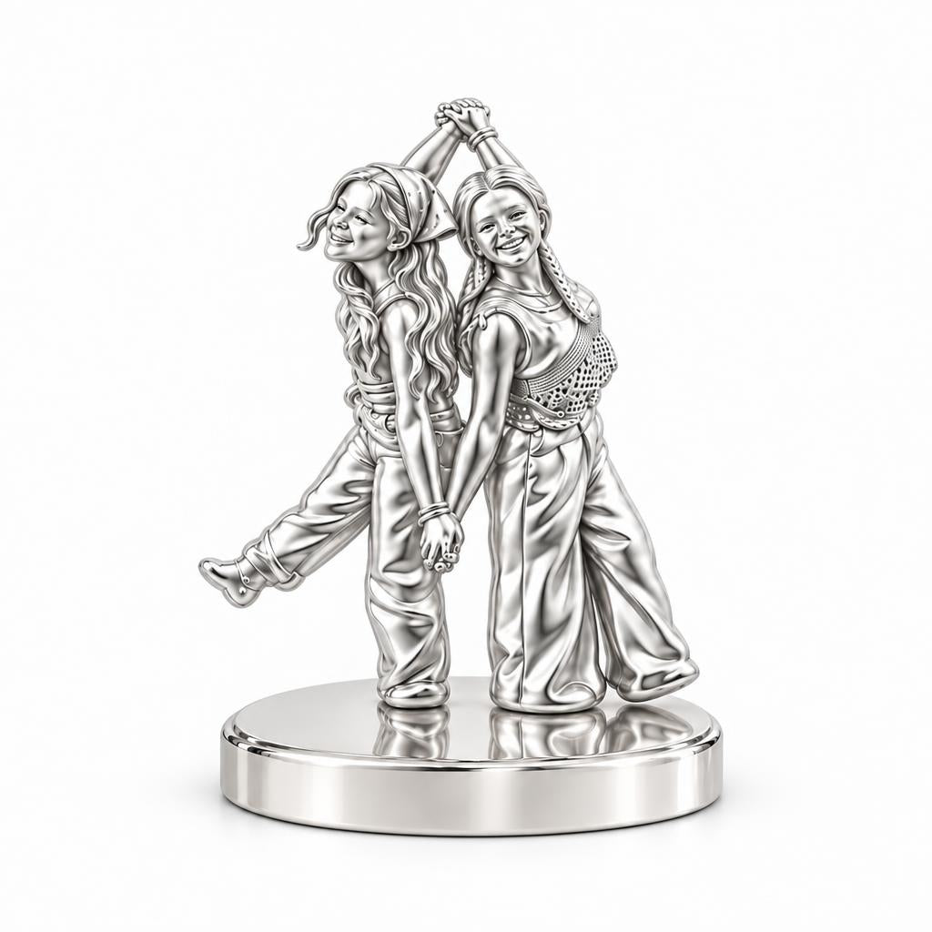 Hand in Hand Friendship Keepsake Plaque – silver, front view