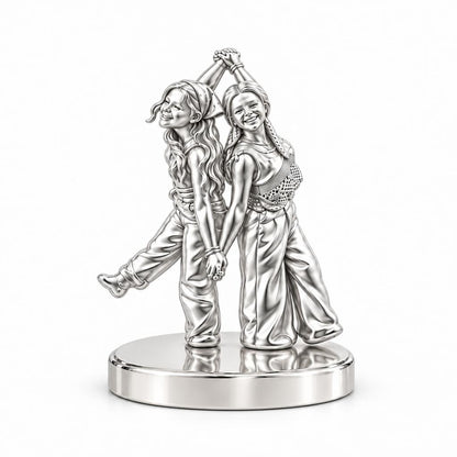 Hand in Hand Friendship Keepsake Plaque – silver, front view