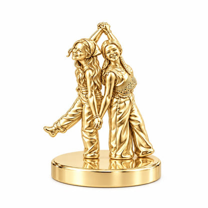 Hand in Hand Friendship Keepsake Plaque – 18K gold, front view