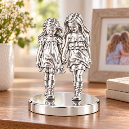 Hand in Hand Sisters Keepsake Plaque – worn / in use