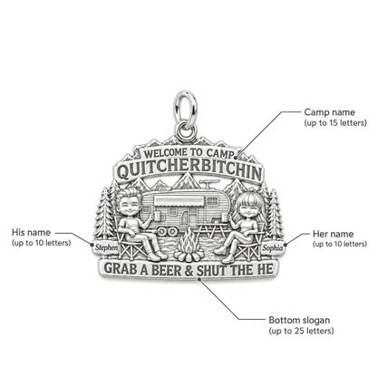 Happy Camper Couple Charm Bracelet – Personalized Couple Gift – personalization guide
