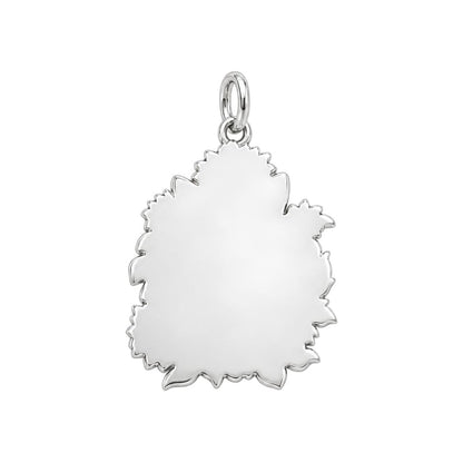 Happy Sunflower Corgi Charm Necklace Set – back of the charm, engraving area