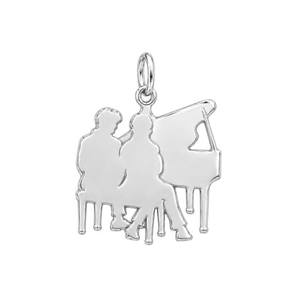 Harmonious Duet Charm Bracelet – Personalized Couple Gift – back of the charm, engraving area