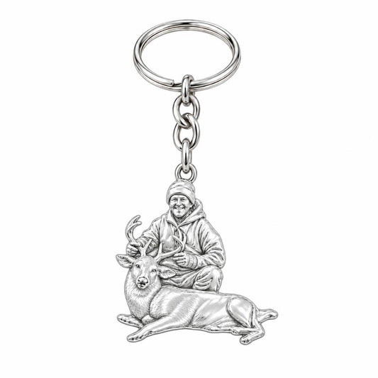 Harvest of a Lifetime Charm Keychain – silver, front view