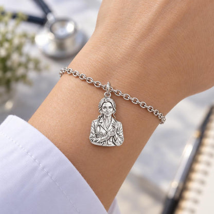 Healing Hands Portrait Charm Bracelet Set – worn / in use