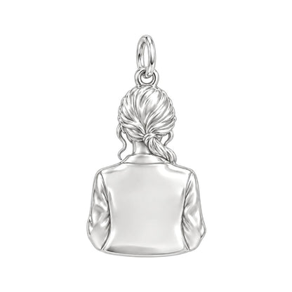 Healing Hands Portrait Charm Bracelet Set – back of the charm, engraving area