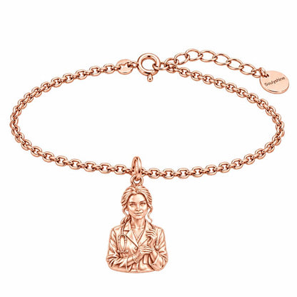 Healing Hands Portrait Charm Bracelet Set – rose gold, front view