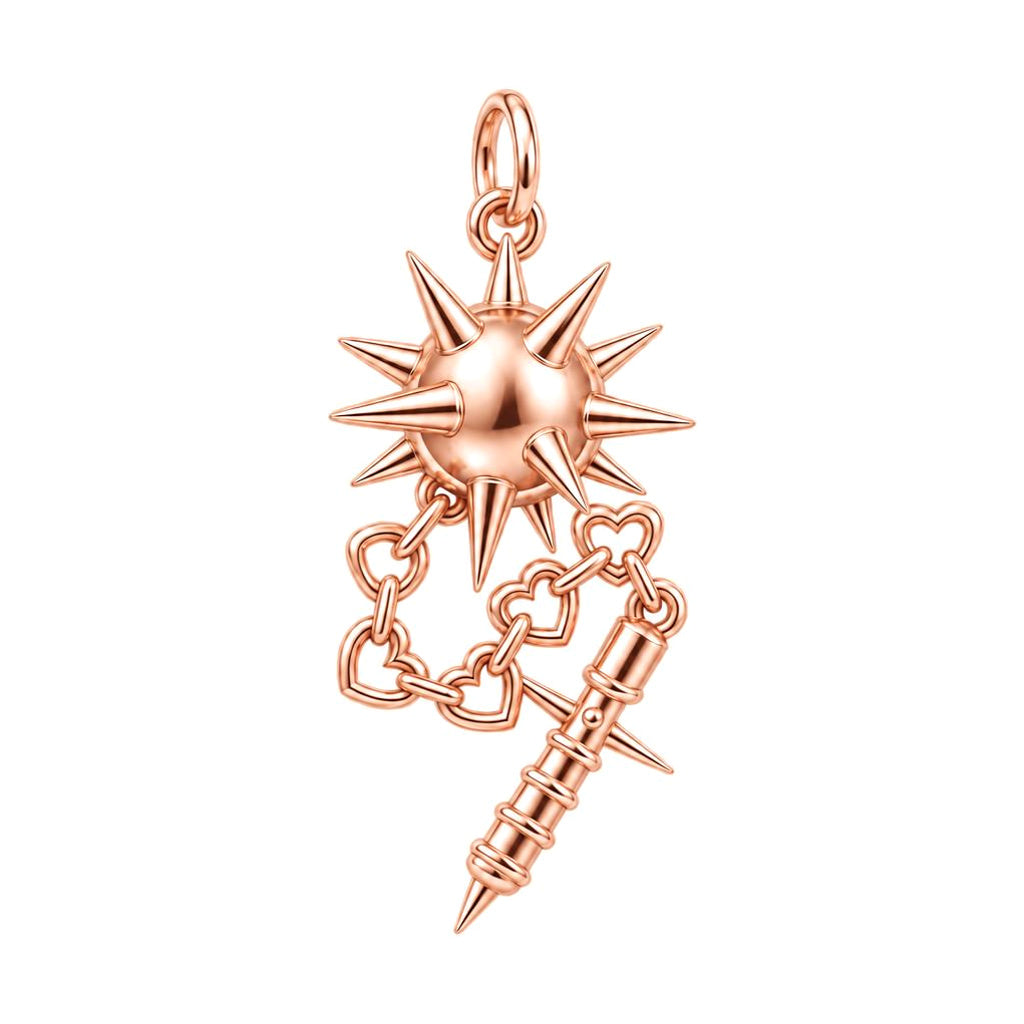 Heart Chain Morning Star Charm Bracelet – Personalized Gift – rose gold charm, front view